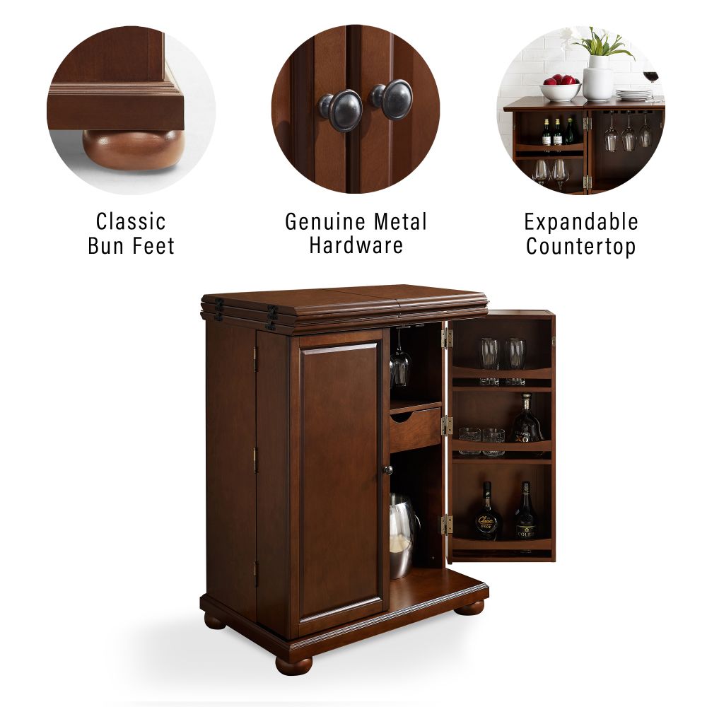 Alexandria Expandable Bar Cabinet Crosley Furniture
