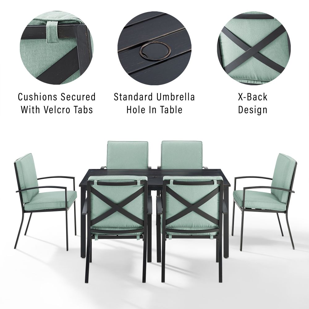 Kaplan 7pc Outdoor Dining Set | Crosley Furniture